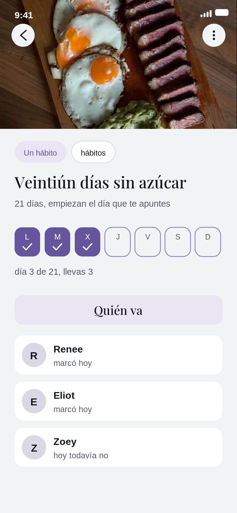 Un hábito: los días de cada persona, y el que no se hizo del mismo tamaño